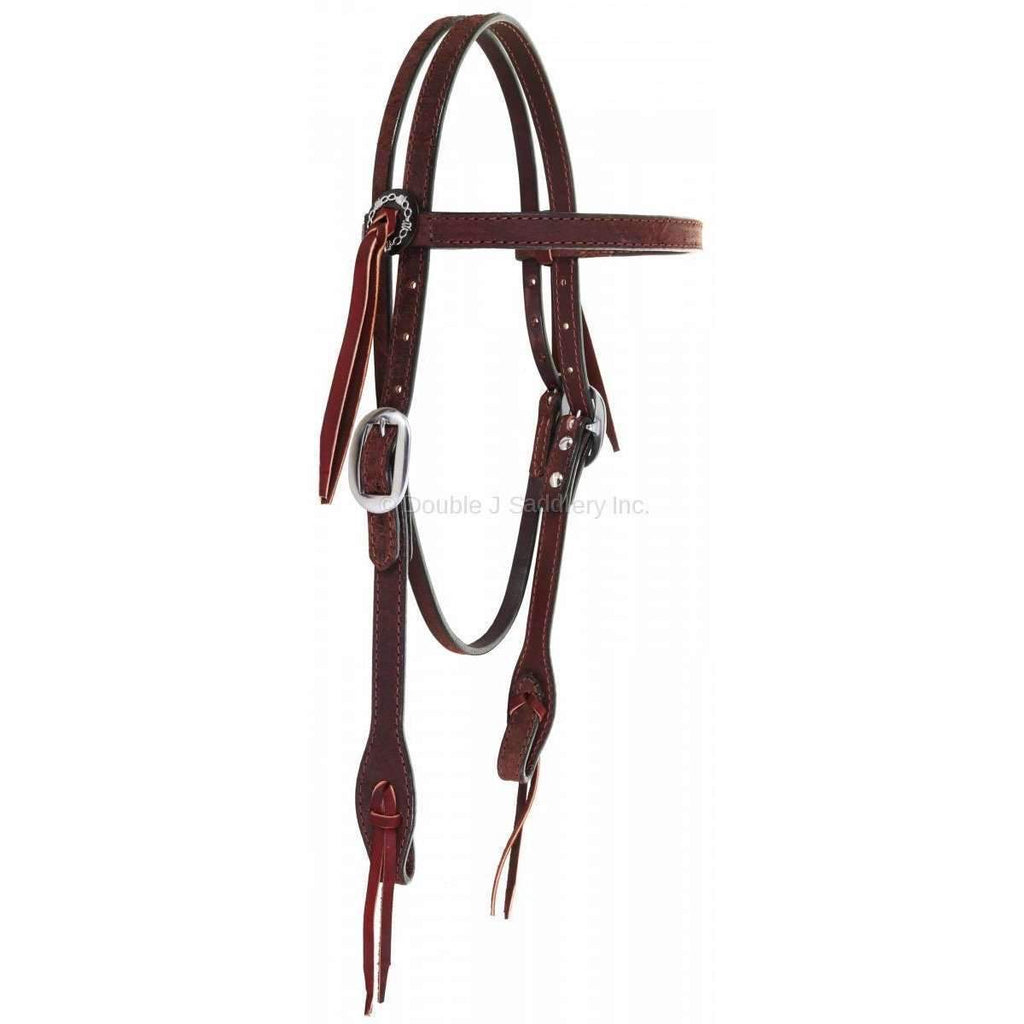 H1158 - FAST SHIP Brown Rough Out Headstall - Double J Saddlery