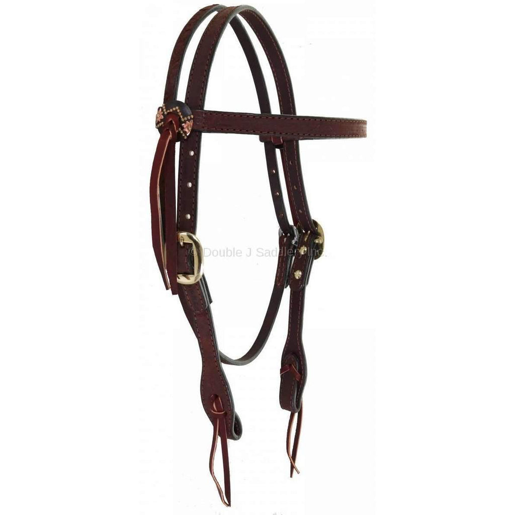 H1160 - FAST SHIP Brown Rough Out Headstall - Double J Saddlery