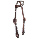 H1174 - Brown Rough Out Whip Stitch Single Ear Headstall - Double J Saddlery