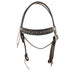 H1187A - Brown Vintage Studded Headstall - Double J Saddlery