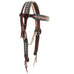 H1187A - Brown Vintage Studded Headstall - Double J Saddlery