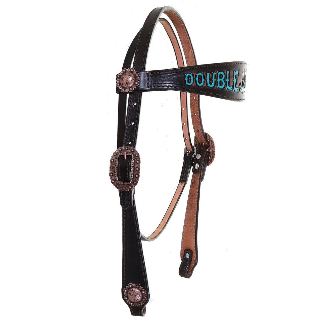 H1211 - Brown Vintage Double J Headstall - Double J Saddlery