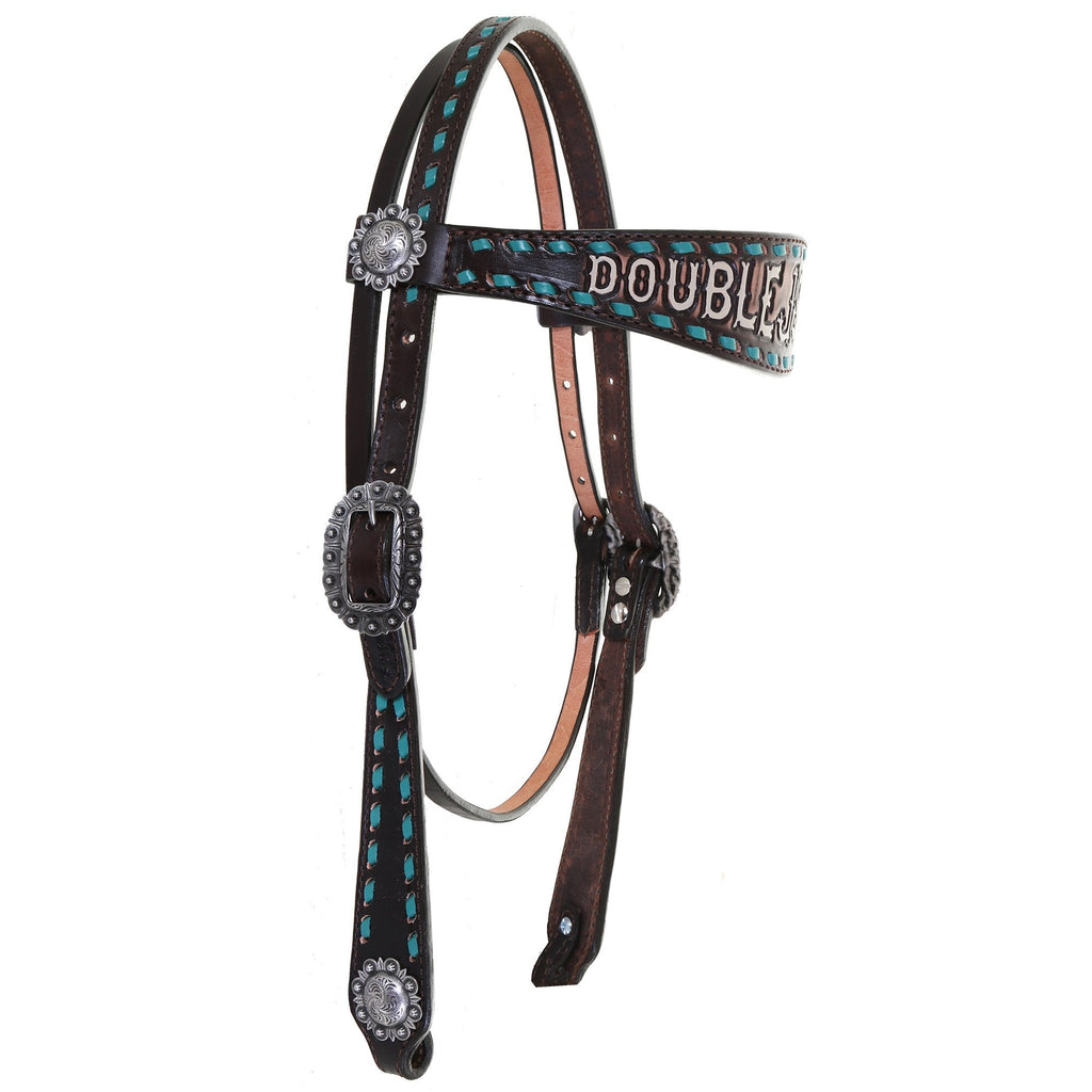 H1212 - Brown Vintage Double J Headstall - Double J Saddlery