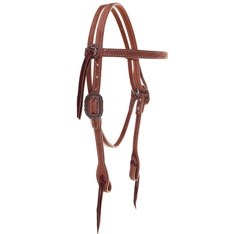 H1219 - Chestnut Rough Out Headstall - Double J Saddlery