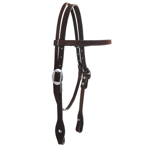 H1222 - FAST SHIP Brown Rough Out Browband Headstall - Double J Saddlery
