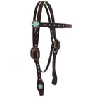 H1223 - Brown Rough Out Studded Headstall - Double J Saddlery