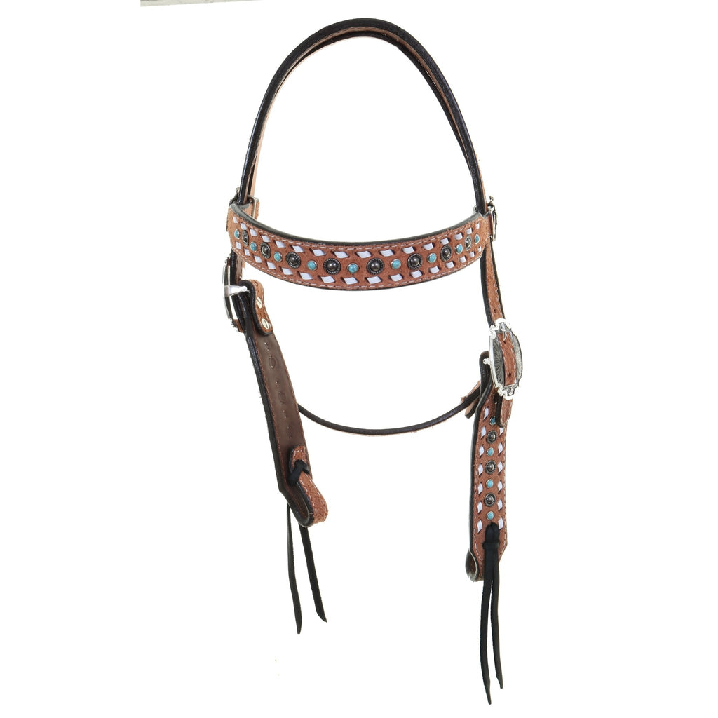 H1231 - Natural Roughout Browband Headstall - Double J Saddlery