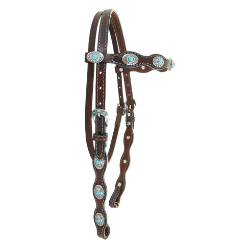 H1233 - Brown Browband Headstall - Double J Saddlery