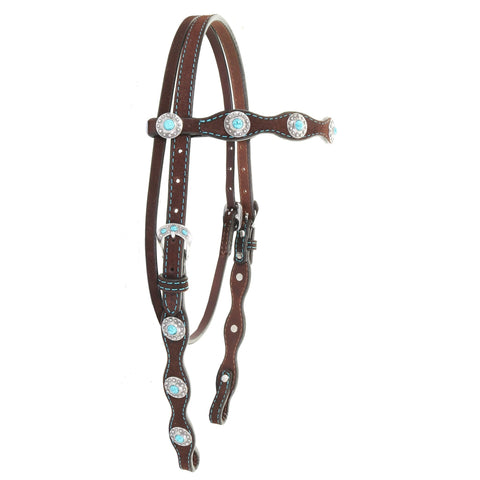 H1235A - Brown Browband Headstall - Double J Saddlery