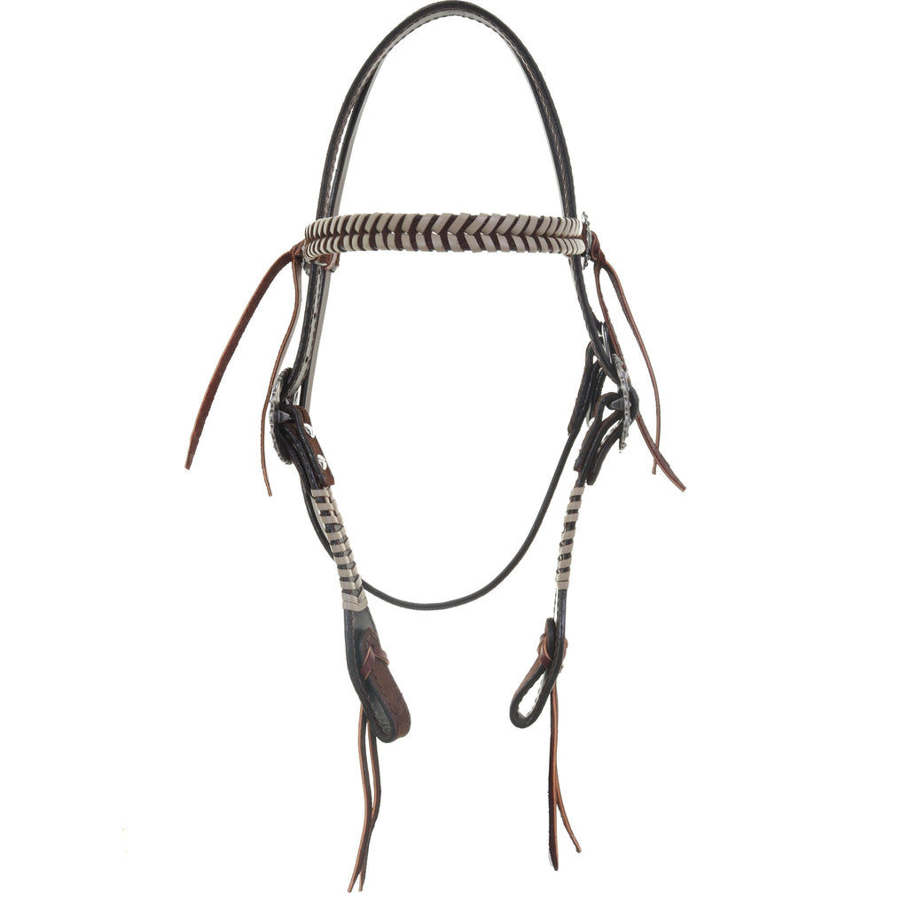 H1239B - Cream Whipped Laced Browband Headstall - Double J Saddlery