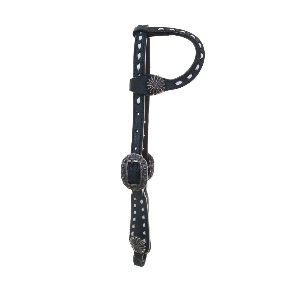 H1240 - Black Rough Out Single Ear Headstall - Double J Saddlery