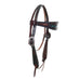 H1244 - Brown Vintage Inlayed Headstall - Double J Saddlery