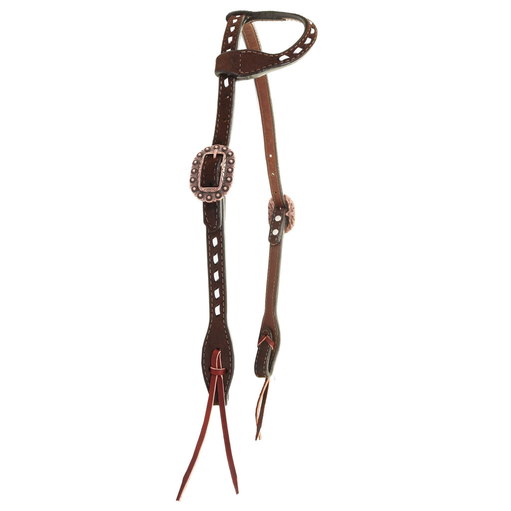 H1245 - Brown Roughout Headstall - Double J Saddlery