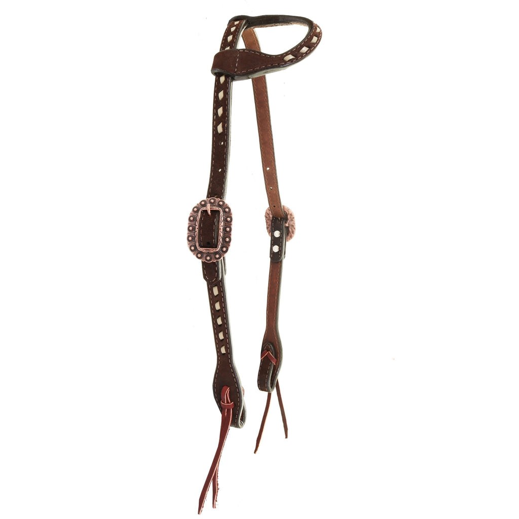 H1245B - Brown Roughout Headstall - Double J Saddlery