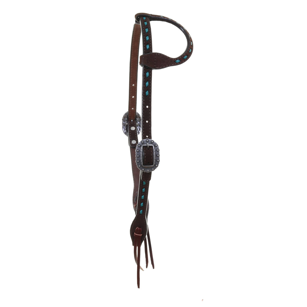H1245D - Brown Roughout Headstall - Double J Saddlery