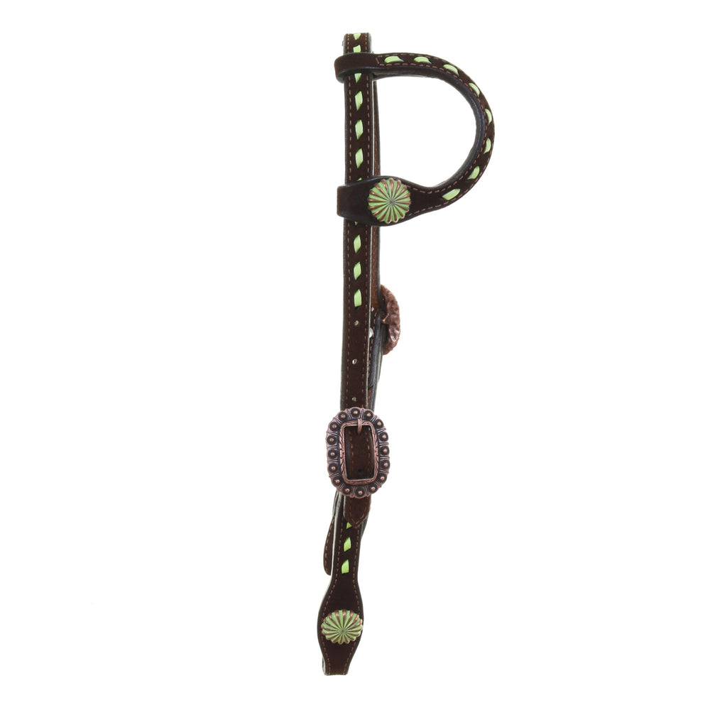 H1249 - Brown Roughout Single Ear Headstall - Double J Saddlery