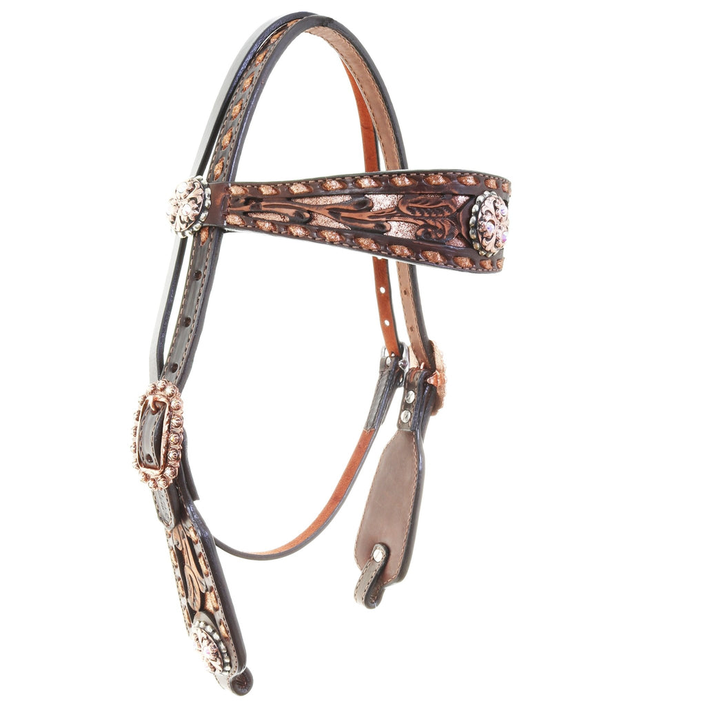 H1250 - Tooled Browband Headstall - Double J Saddlery