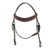 H1252 - Brown Roughout Browband Headstall - Double J Saddlery