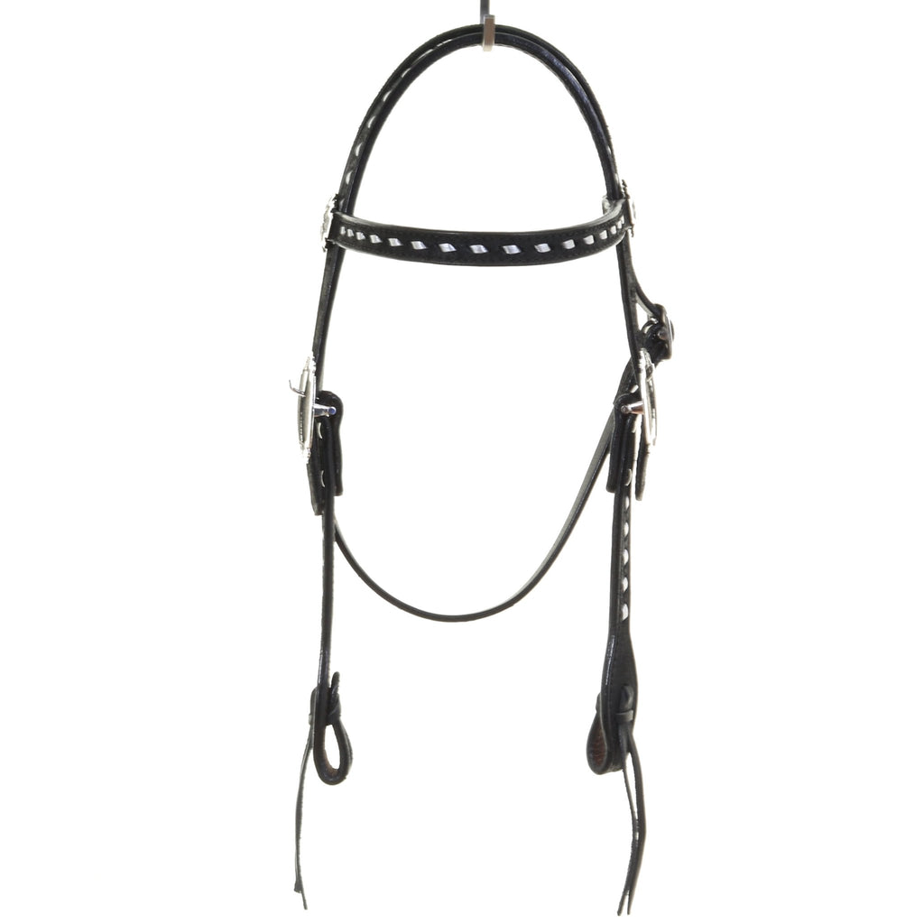 H1261 - Black Roughout Browband Headstall - Double J Saddlery