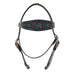 H1264 - Chestnut/Black Vintage Browband Headstall - Double J Saddlery