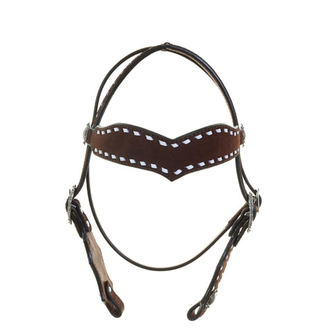 H1266 - Brown Roughout Headstall - Double J Saddlery