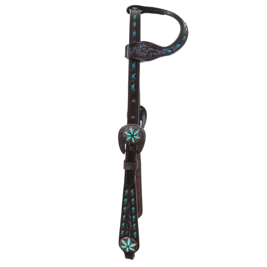 H1273 - Brown Vintage Leather Headstall - Double J Saddlery
