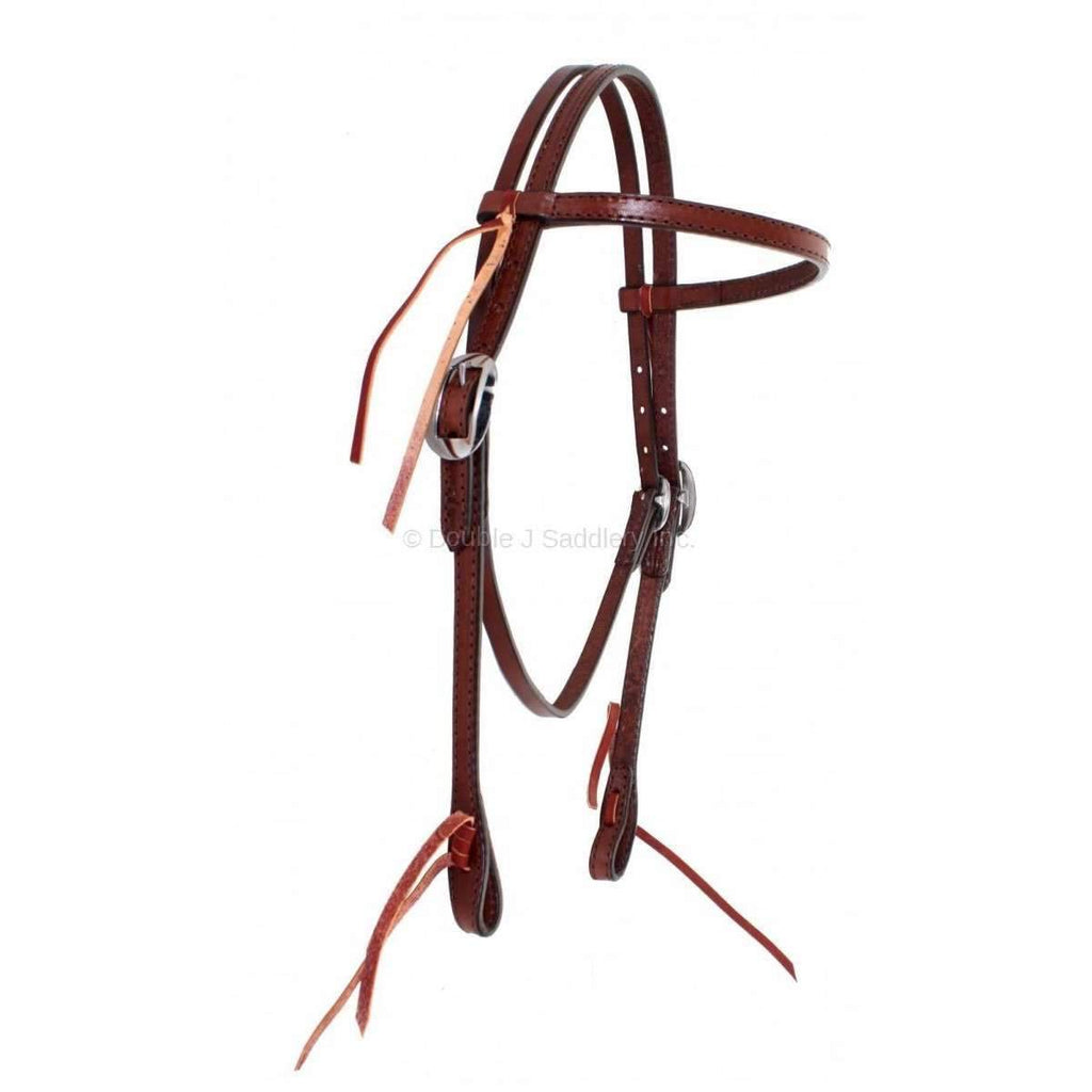 H222A - Brown Leather Headstall - Double J Saddlery