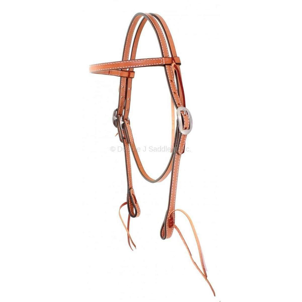 H222B - Natural Leather Headstall - Double J Saddlery