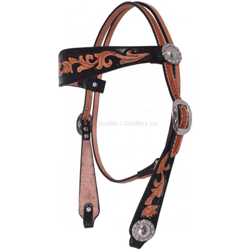 H479 - Hand-Tooled Headstall - Double J Saddlery