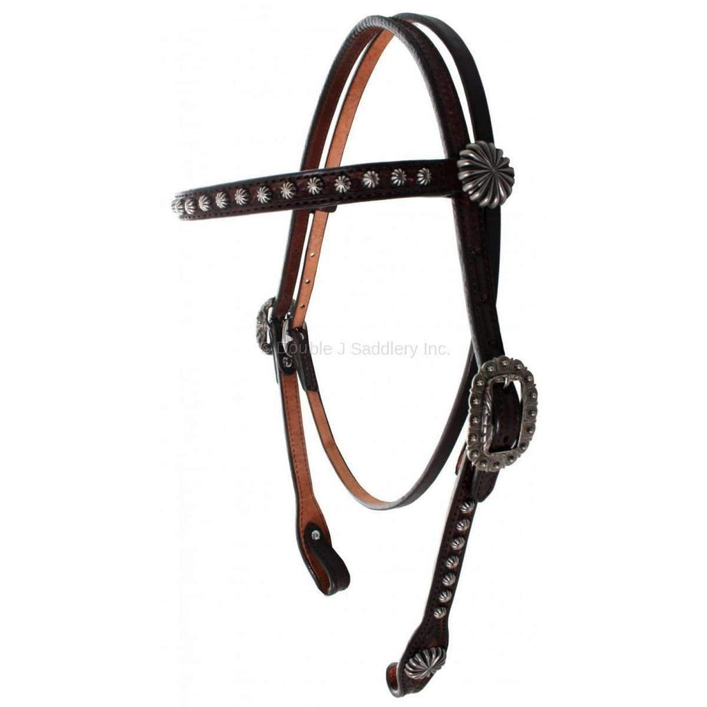 H608A - Brown Vintage Headstall - Double J Saddlery