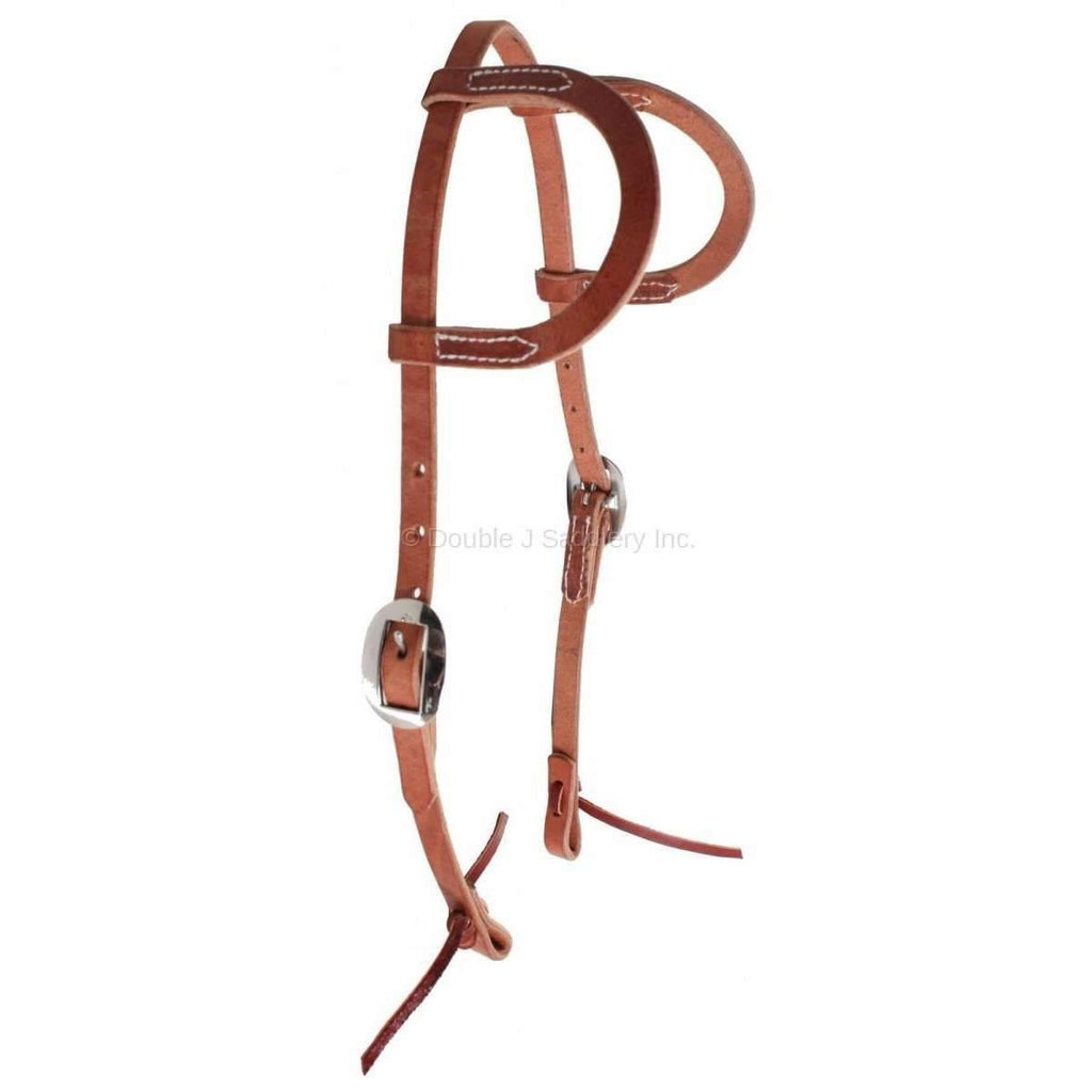 H641 - Harness Leather Double Ear Headstall - Double J Saddlery