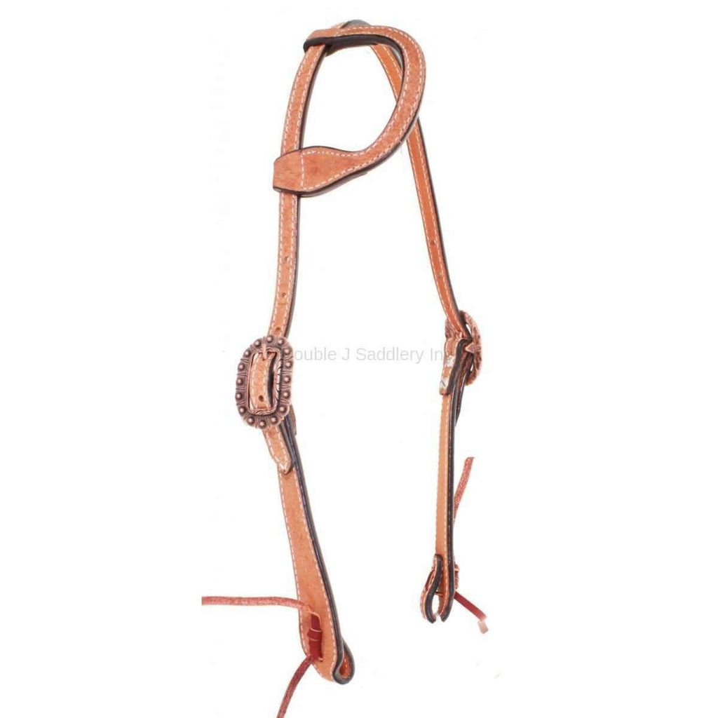 H745 - Natural Rough Out Single Ear Headstall - Double J Saddlery