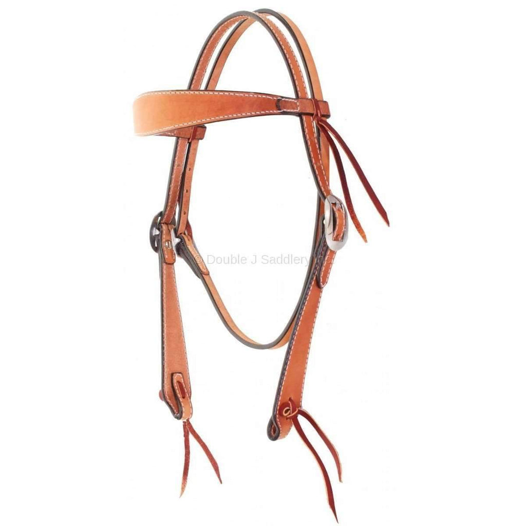 H749 - Natural Leather Headstall - Double J Saddlery