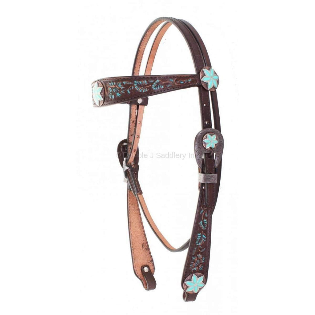 H751 - Brown Vintage Headstall - Double J Saddlery