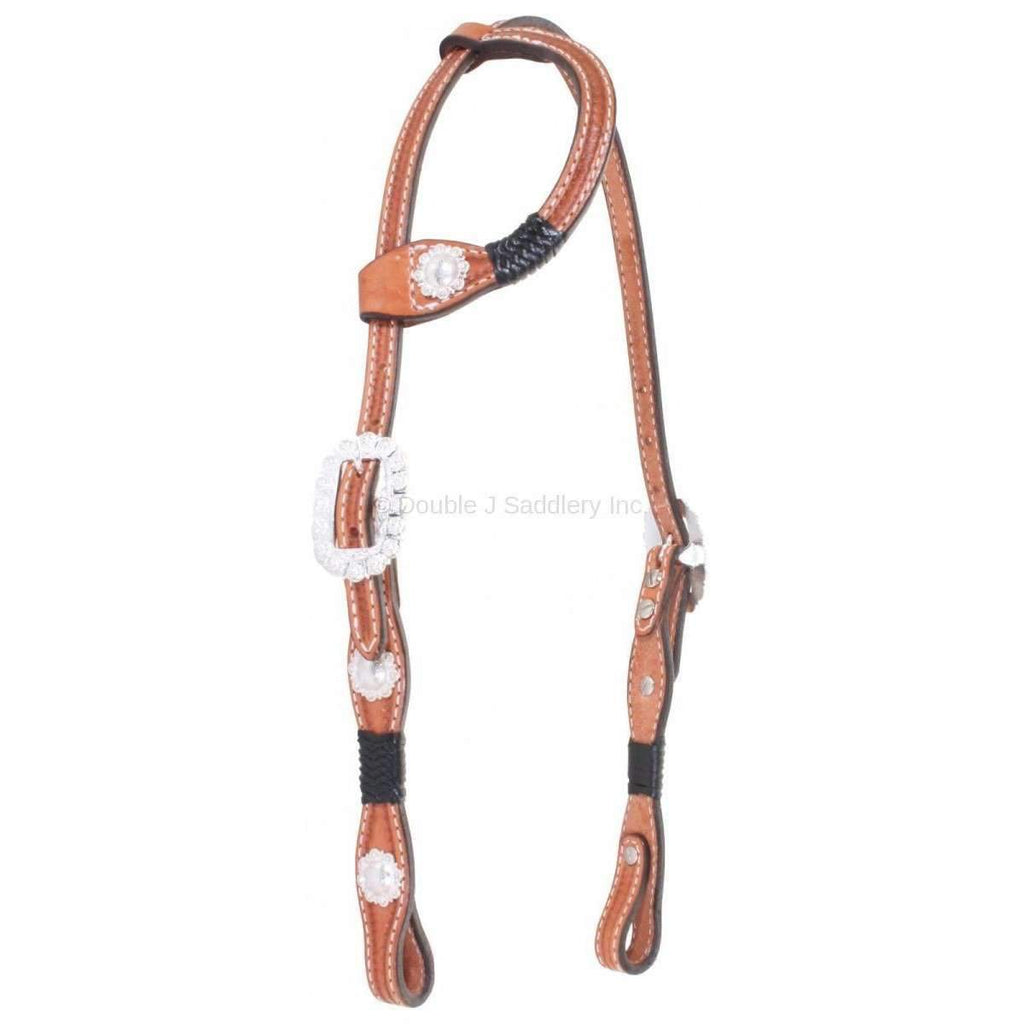 H771 - Natural Leather Single Ear Headstall - Double J Saddlery