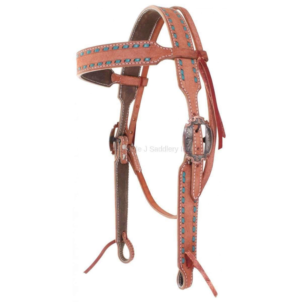 H775 - Natural Rough Out Headstall - Double J Saddlery