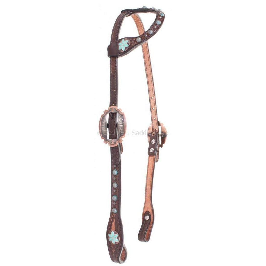 H785 - Brown Vintage Single Ear Headstall - Double J Saddlery