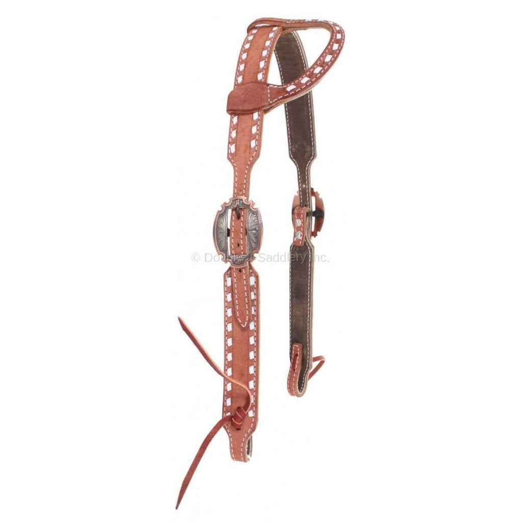 H788 - Chestnut Rough Out Single Ear Headstall - Double J Saddlery