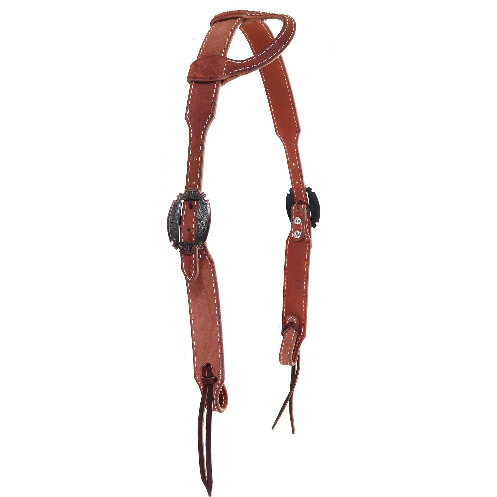 H788A - Chestnut Rough Out Single Ear Headstall - Double J Saddlery