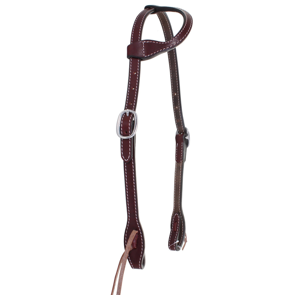 H797 - Brown Leather Single Ear Headstall - Double J Saddlery