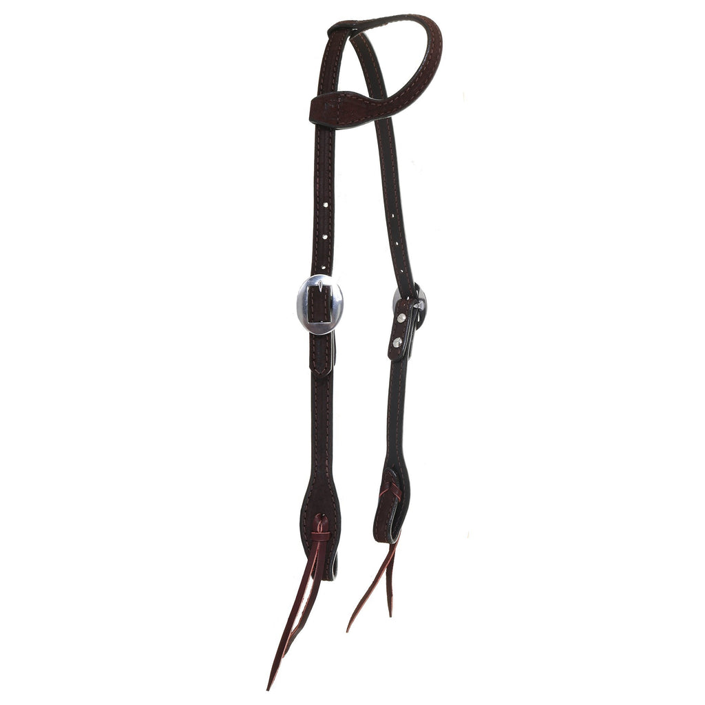 H797A - FAST SHIP Brown Rough Out Single Ear Headstall - Double J Saddlery
