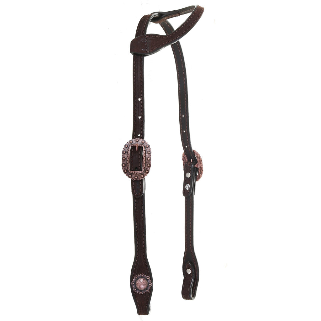 H797B - FAST SHIP Brown Rough Out Single Ear Headstall - Double J Saddlery