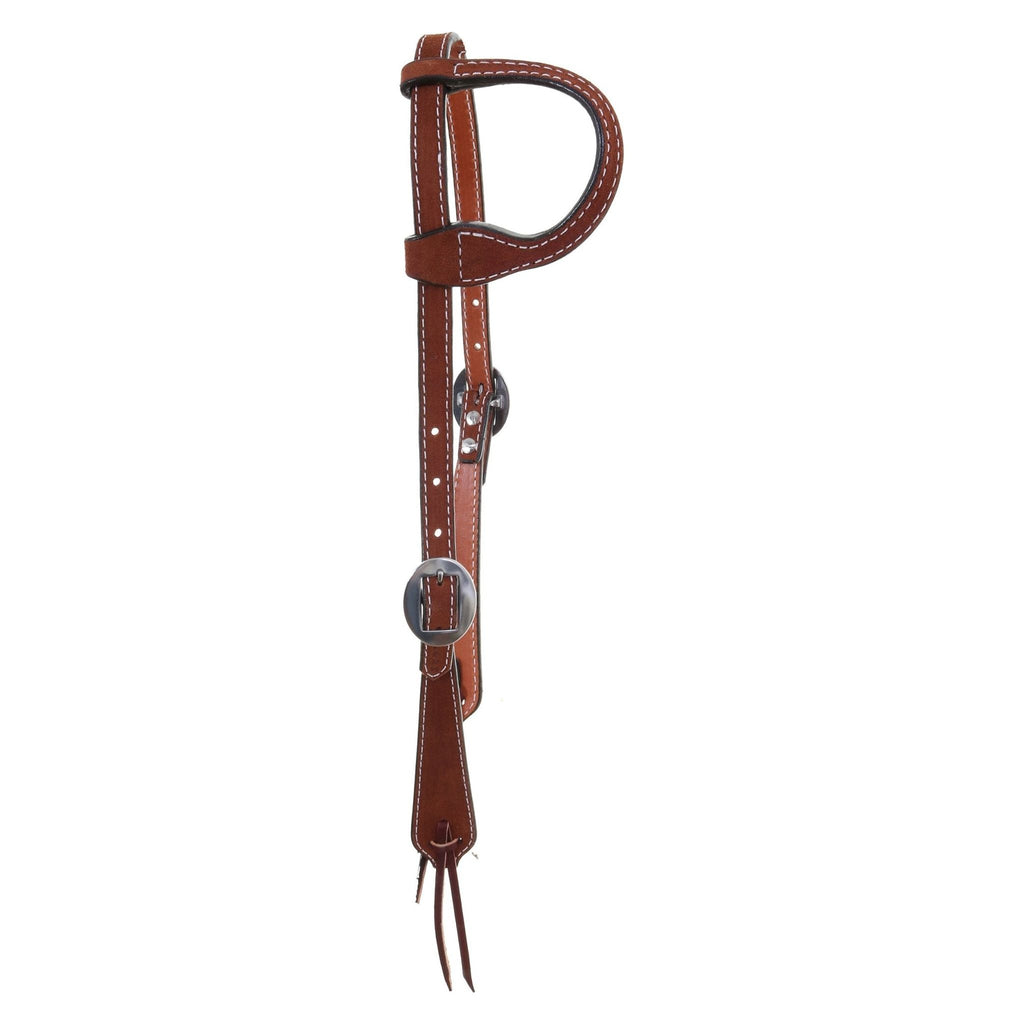 H797C - FAST SHIP Chestnut Rough Out Single Ear Headstall - Double J Saddlery