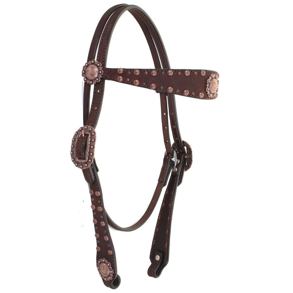 H823ACD - FAST SHIP Brown Rough Out Headstall - Double J Saddlery