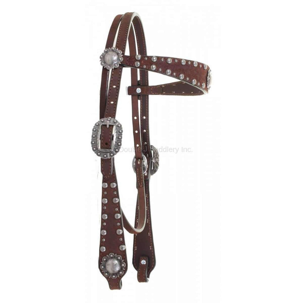 H823AD - FAST SHIP Brown Rough Out Headstall - Double J Saddlery