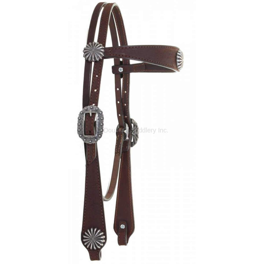 H823E - FAST SHIP Brown Rough Out Headstall - Double J Saddlery