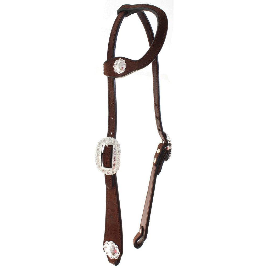 H824 - FAST SHIP Brown Rough Out Single Ear Headstall - Double J Saddlery
