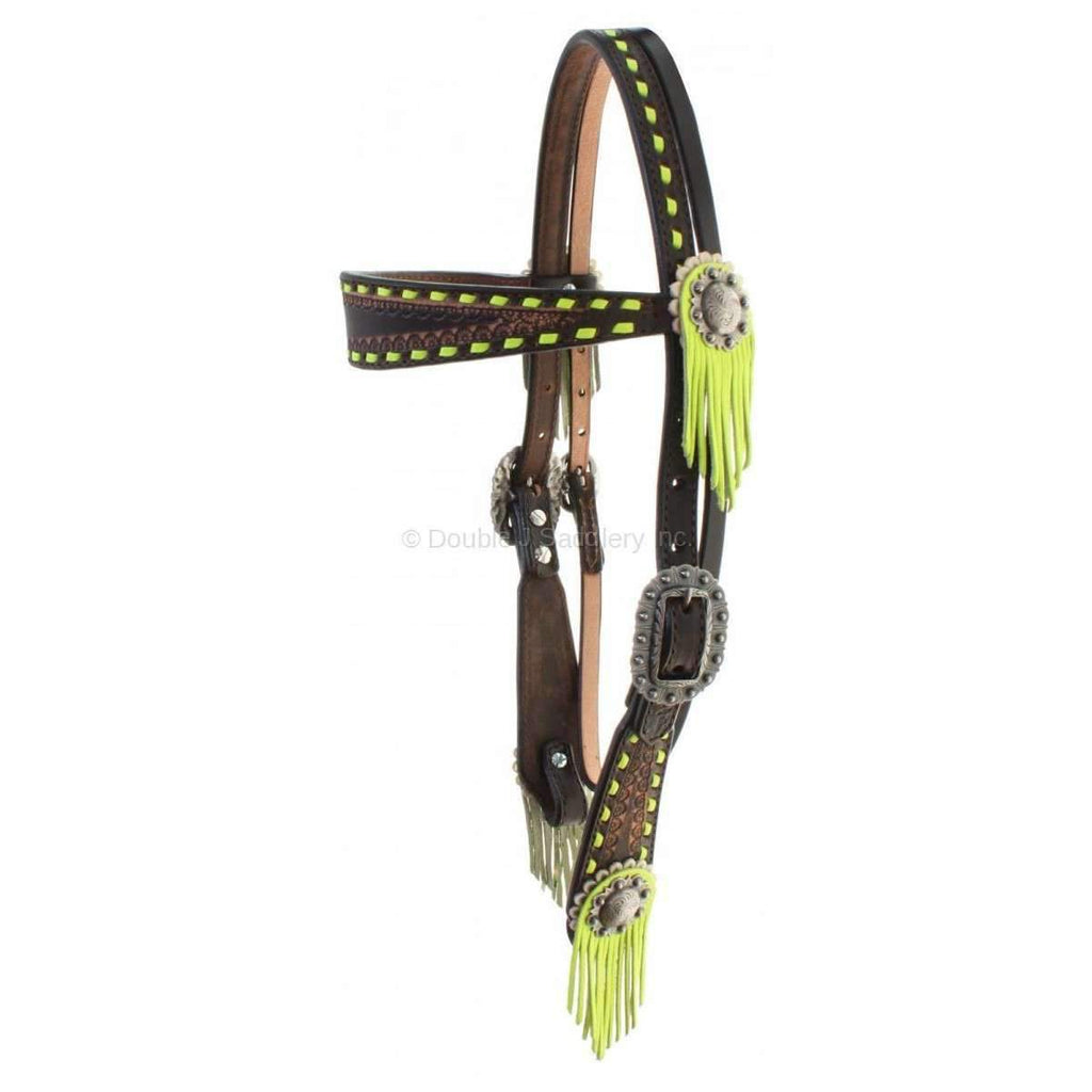 H826BF - Brown Vintage Headstall - Double J Saddlery