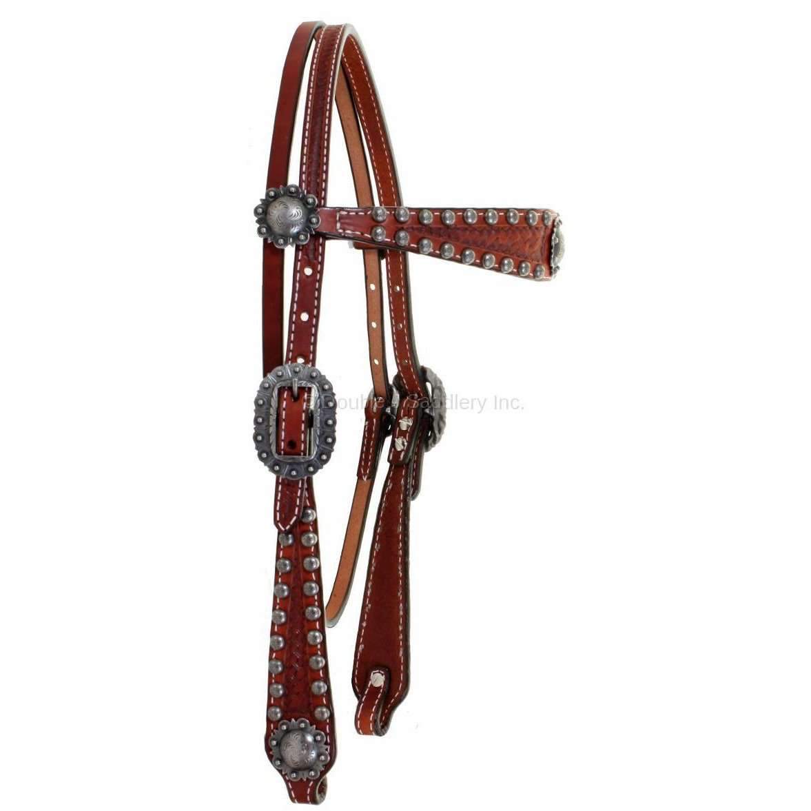 H911 - Chestnut Leather Headstall - Double J Saddlery