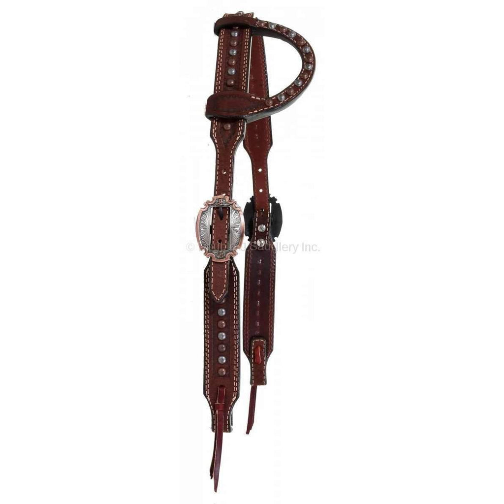 H921 - Brown Rough Out Single Ear Headstall - Double J Saddlery
